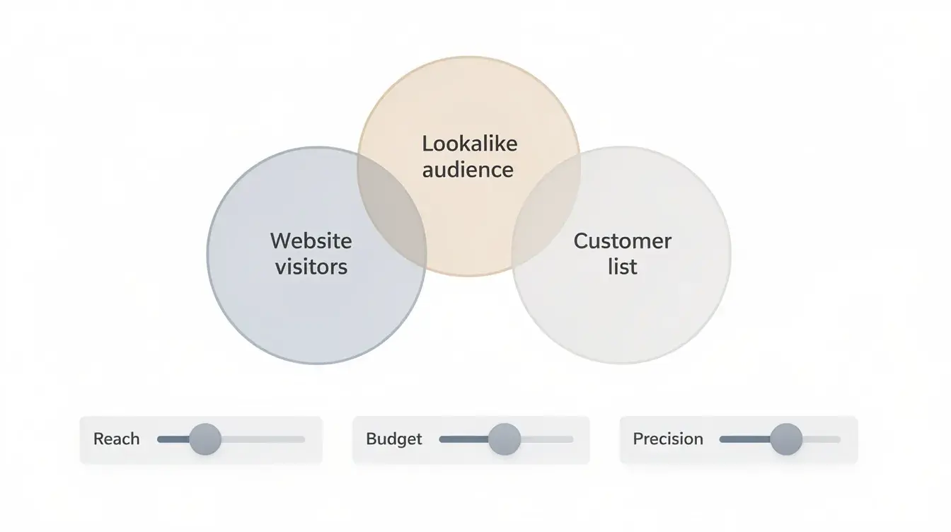 Concept illustration of Meta Ads custom audiences, lookalike audience targeting options, and audience segmentation strategies for Canadian businesses